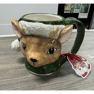 Blue Sky Clayworks Reindeer Mug, Blue Sky Clayworks Christmas, NEW